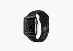 Смарт-часы Apple Watch Series 3 GPS + Cellular 42mm Space Black Stainless Steel w. Black Sport B. (MQK92)