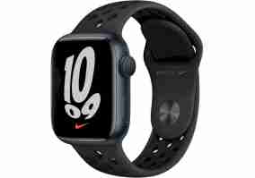 Смарт-годинник Apple Watch Nike Series 7 GPS 41mm Midnight Aluminum Case w. Anthracite/Black Nike Sport Band (MKN43)