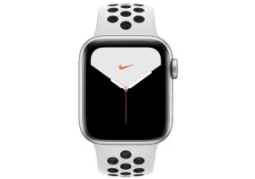 Смарт-годинник Apple Watch Series 5 GPS + LTE 40mm Silver Aluminium w. Pure Platinum/Black Nike Sport Band (MX372)