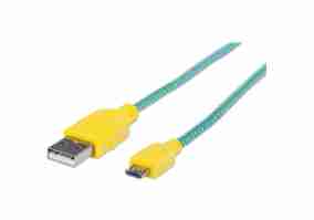 Кабель MANHATTAN USB2.0 AM/Micro-BM Azure/Yellow 1m (352710)