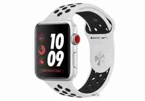 Cмарт-годинник Apple Watch Nike+ Series 3 GPS + Cellular 42mm Silver Aluminum w. Pure Platinum/BlackSport B. (MQLC2)