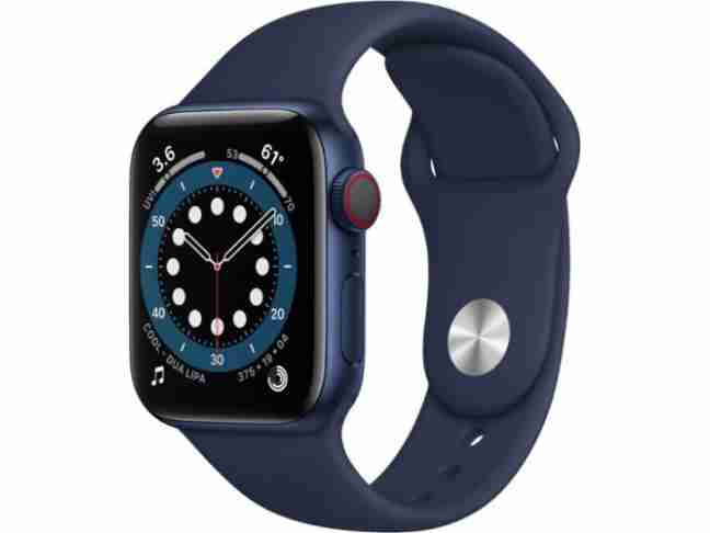 Смарт-годинник Apple Watch Series 6 GPS + Cellular 40mm Blue Aluminum Case w. Deep Navy Sport B. (M02R3)