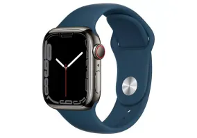 Смарт-часы Apple Watch Series 7 GPS + Cellular 41mm Graphite S. Steel Case w. Abyss Blue S. Band (MKHJ3)