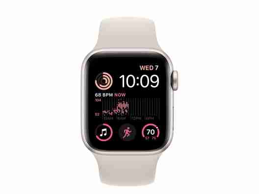 Смарт-часы Apple Watch SE 2 GPS 44mm Starlight Aluminum Case w. Starlight Sport B. (MNTE3)