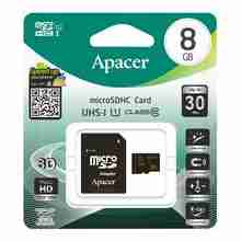 Карта пам'яті Apacer MicroSD 8 Gb Class 10 (AP8GMCSH10U1-R)