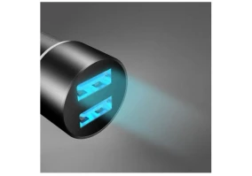 Автомобильное зарядное устройство SkyDolphin SZ02 Aluminium 2xUSB 2.4A Black (AZP-000074)