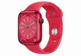 Смарт-часы Apple Watch Series 8 GPS 45mm(PRODUCT) Red Aluminum Case with (PRODUCT) Red Sport Band M/L (MNUU3)