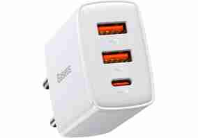 Мережевий зарядний пристрій BASEUS Compact Quick Charger 2U+C 30W White (CCXJ-E02)