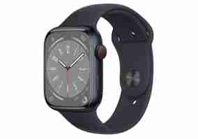 Смарт-часы Apple Watch Series 8 GPS + Cellular 45mm Midnight Aluminum Case w. Midnight Sport Band (MNK43)