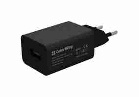 Зарядний пристрій ColorWay 1USB Auto ID 2A (10W) + Type-C Black (CW-CHS012CC-BK)