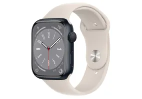 Смарт-часы Apple Watch Series 8 GPS 45mm Midnight Aluminum Case w. Starlight Sport Band M/L (MNP83+MPLW3)