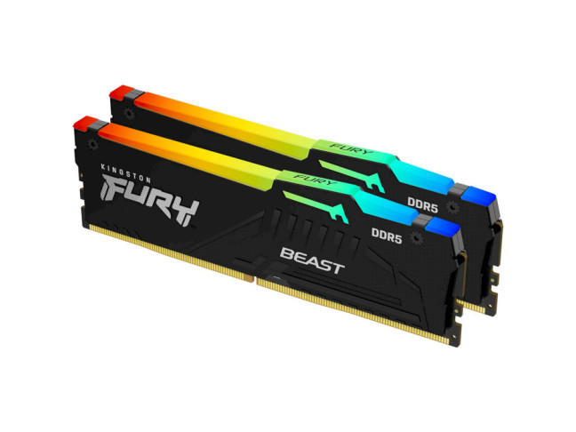 Модуль памяти Kingston FURY 16 GB (2x8GB) DDR5 5600 MHz Beast RGB (KF556C40BBAK2-16)