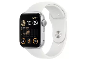 Cмарт-годинник Apple Watch SE 2 GPS + Cellular 44mm Silver Aluminum Case with White Sport Band (MNQ23)