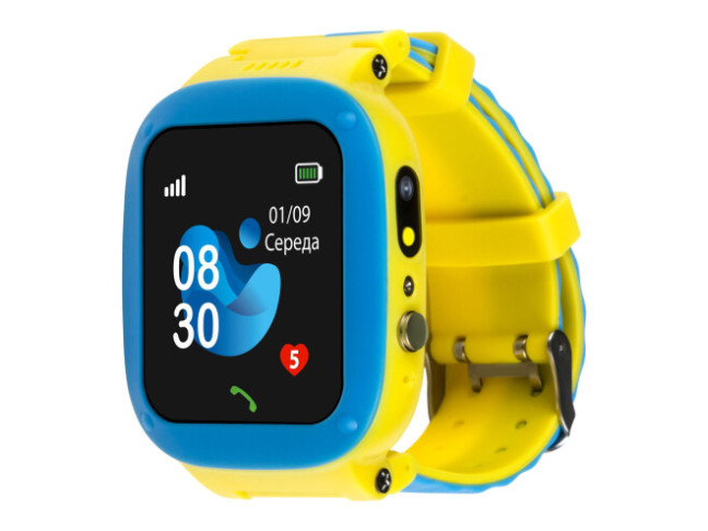 Дитячий розумний годинник AmiGo GO004 Splashproof Camera+LED GLORY Blue-Yellow