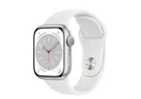Cмарт-годинник Apple Watch Series 8 GPS + Cellular 45mm Silver Aluminum Case with White S. Band (MP4J3)