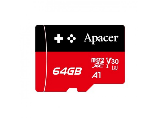 Карта пам'яті Apacer 64GB microSDXC Class 10 UHS-I U3 (AP64GMCSX10U7-RAGC)