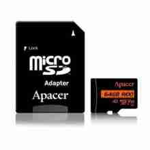 Карта пам'яті Apacer 64 GB microSDXC UHS-I U3 V30 A2 + SD-adapter (AP64GMCSX10U8-R)