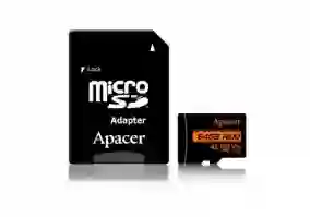 Карта пам'яті Apacer 64 GB microSDXC UHS-I U3 V30 A2 + SD-adapter (AP64GMCSX10U8-R)