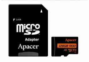 Карта памяти Apacer 128 GB microSDXC UHS-I U3 V30 A2 + SD-adapter (AP128GMCSX10U8-R)