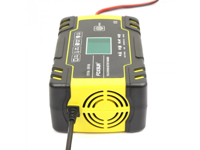 Інтелектуальний зарядний пристрій FOXSUR 12V-24V 8A (FBC122408D) Yellow