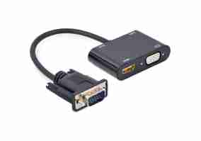 Адаптер Cablexpert VGA to HDMI/VGA+audio 3.5mm Black (A-VGA-HDMI-02)
