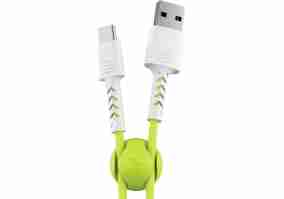 Кабель Pixus USB 2.0 AM to Type-C 1.0m Soft white/lime (4897058531169)