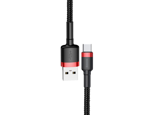 Кабель BASEUS Cafule Cable USB For Micro 2.4A 2M Red+Black (CAMKLF-C91)