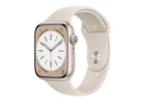 Смарт-часы Apple Watch Series 8 GPS 45mm Starlight Aluminium Case w. Starlight S. Band - S/M (MNUP3)