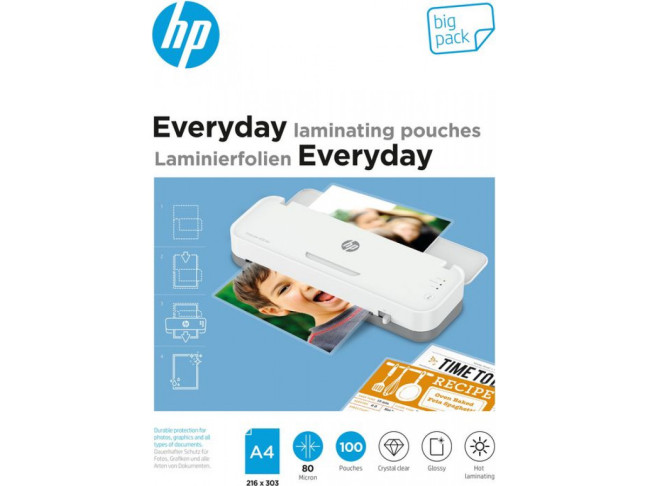 Пленка для ламинирования HP Everyday Laminating Pouches A4 (216x303) 80mkr, 100 шт. (9154)