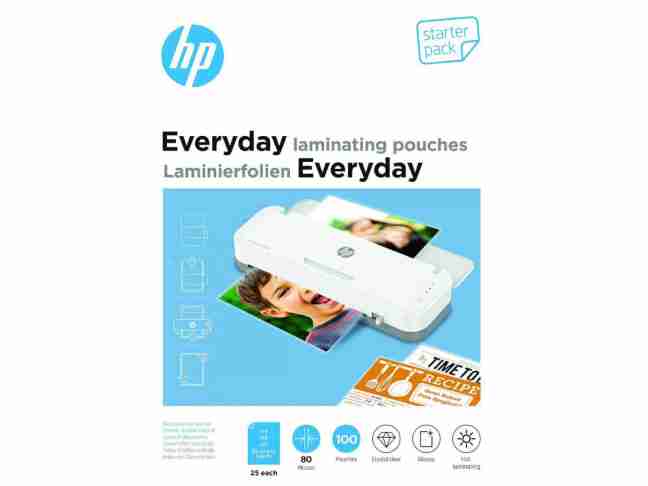 Пленка для ламинирования HP Everyday Laminating Pouches 60x95 80mkr, 100 шт. (9158)