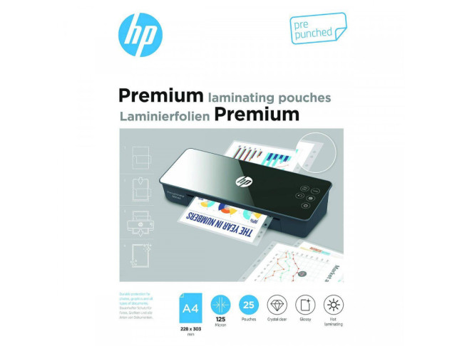 Пленка для ламинирования HP Premium Pouches A4 (228x303) 125mkr, 25 шт. (9122)