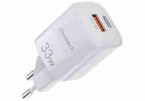 Сетевое зарядное устройство Choetech GaN USB-A/USB-C 33W QC3.0/PD/PPS (PD5006-EU-WH)