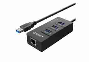 Док-станция для ноутбука Orico HR01-U3-V1-BK-BP Black 3хUSB3.0 + RJ45 (CA912742)