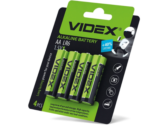 Батарейка Videx AA bat Alkaline 4шт (21163)