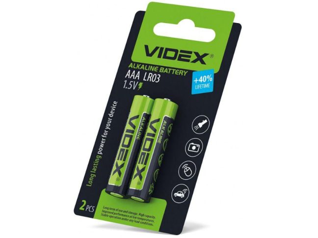 Батарейка Videx AAA bat Alkaline 2шт (25399)