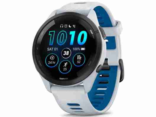 Смарт-часы Garmin Forerunner 265 Black Bezel w. Whitestone Case and Whitestone/Tidal Blue S. Band (010-02810-51)