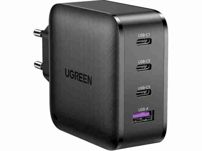 Мережевий зарядний пристрій UGREEN CD224 GaN 65W USB + 3xType-C PD GaN Charger Black (70774)