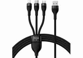 Кабель USB Type-C/Lightning/Micro USB BASEUS Flash Series Fast Charging Data Cable USB to Micro/Lightning/Type-C 66W 1.2m Black (CASS040001)
