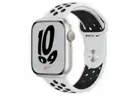 Смарт-часы Apple Watch Nike Series 8 GPS 41mm Starlight Aluminum Case w. Summit White/Black Nike S. Band (MPGK3)