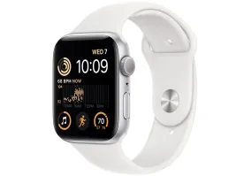 Смарт-годинник Apple Watch SE 2 GPS 44mm Silver Aluminum Case with White Sport Band - S/M (MNTH3)