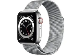 Смарт-годинник Apple Watch Series 6 GPS + Cellular 40mm Silver Stainless Steel Case w. Silver Milanese L. (M02V3)