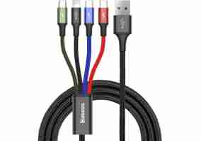 Кабель USB Type-C/Lightning/Micro USB BASEUS Rapid 4-in-1 USB-A to 2xUSB-C/Lightning/Micro-USB 1.2m Black (CA1T4-B01)