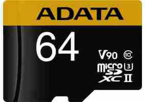 Карта пам'яті ADATA 64 GB microSDXC UHS-II U3 Premier ONE + SD adapter AUSDX64GUII3CL10-CA1