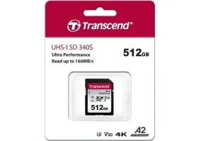 Карта памяти Transcend SD 512GB C10 UHS-I U3 (TS512GSDC340S)