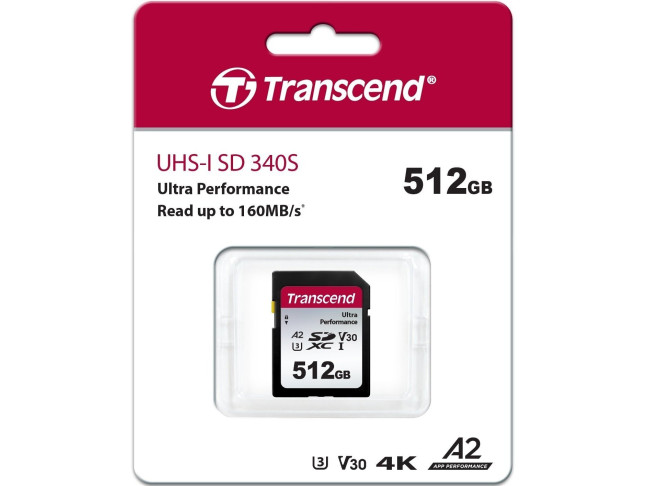 Карта пам'яті Transcend SD 512GB C10 UHS-I U3 (TS512GSDC340S)