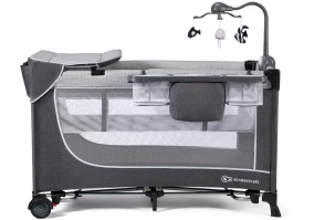 Кровать-манеж с пеленатором KinderKraft Leody Grey (KCLEOD00GRY00AC)