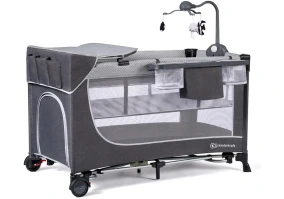 Кровать-манеж с пеленатором KinderKraft Leody Grey (KCLEOD00GRY00AC)