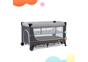 Кровать-манеж KinderKraft Leody Grey (KCLEOD00GRY0000)