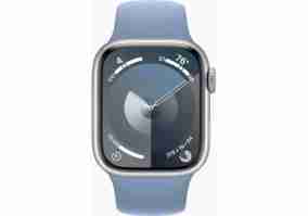 Смарт-часы Apple Watch Series 9 GPS 41mm Silver Aluminum Case w. Storm Blue S. Band - S/M (MR903)