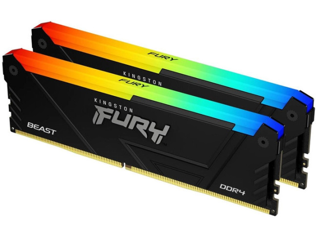 Модуль памяти Kingston FURY 32 GB (2x16GB) DDR4 3200 MHz Beast Black RGB (KF432C16BB12AK2/32)